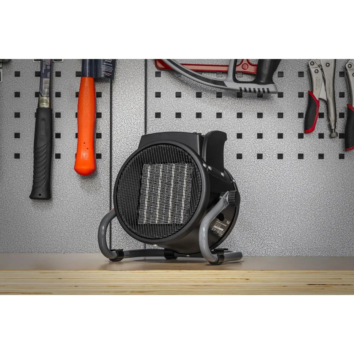 Sealey 2000W Industrial PTC Fan Heater 230V Two Thermostat Heat Settings Work Bench 
