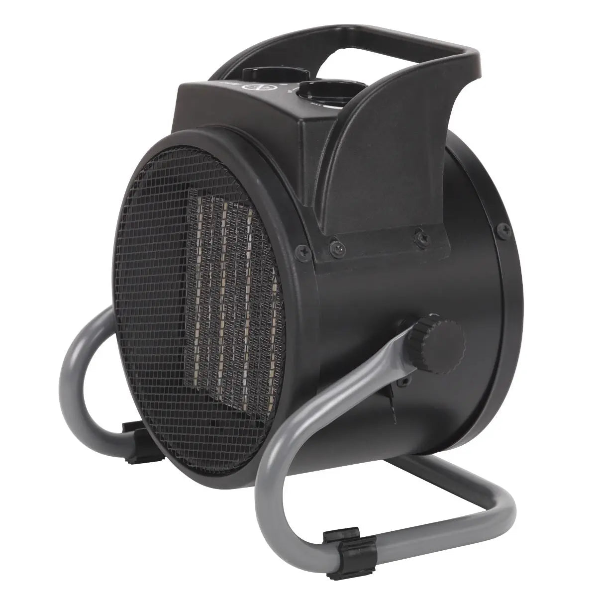 Sealey 2000W Industrial PTC Fan Heater 230V Two Thermostat Heat Settings Work Bench 