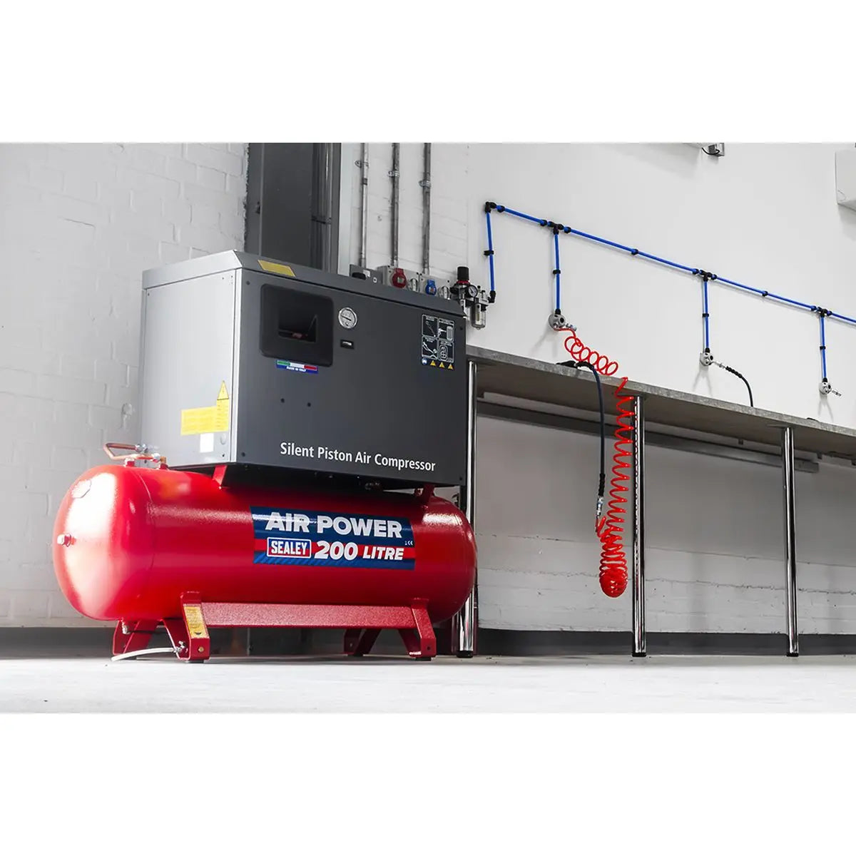 Sealey 200L Low Noise Belt Drive Air Compressor with Cast Cylinders 3hp 