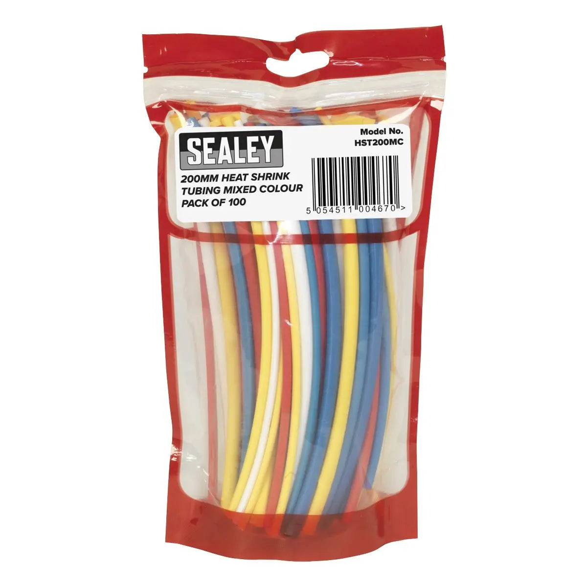 Sealey 200mm Heat Shrink Tubing Mixed Colours - Pack of 100 