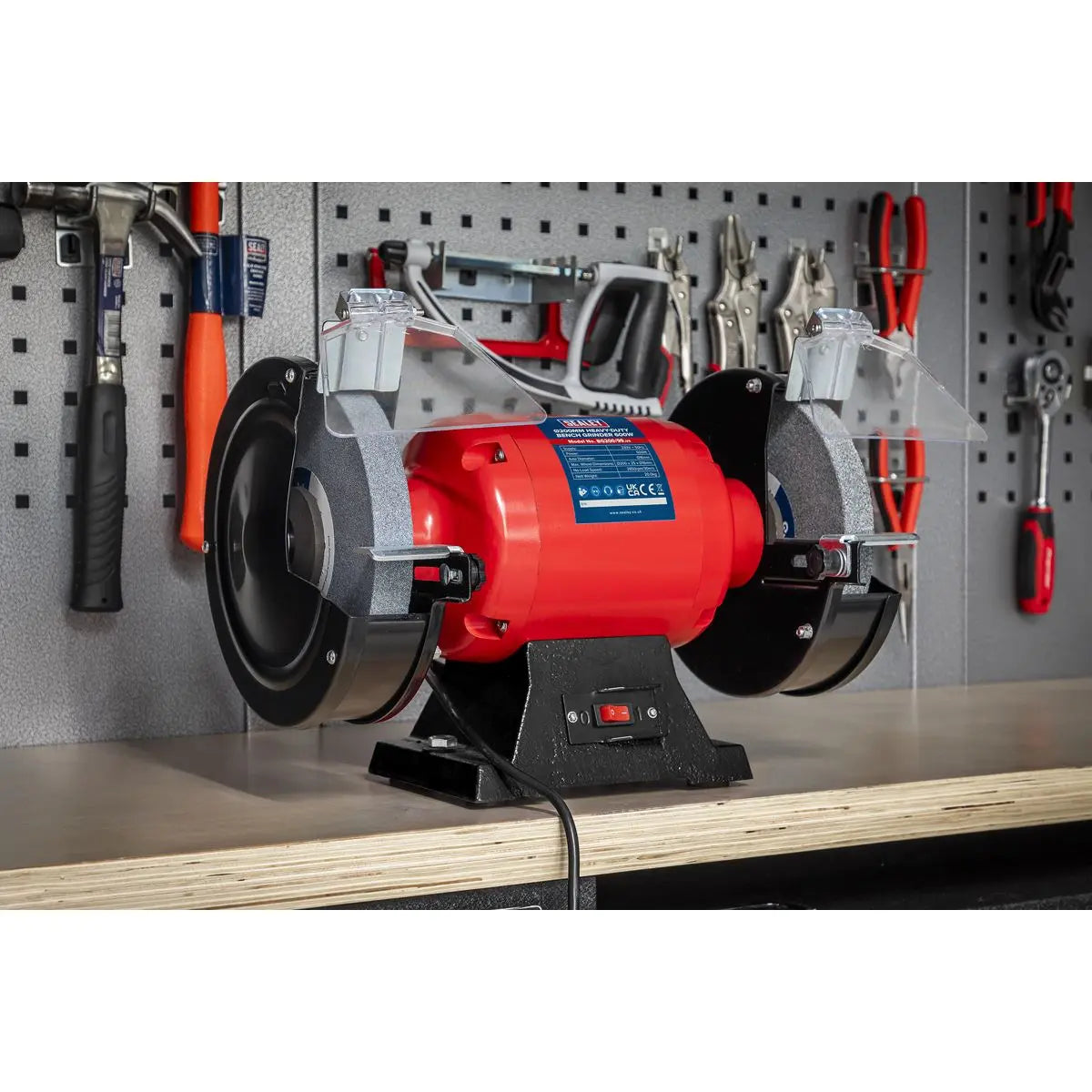 Sealey 200mm Heavy-Duty Bench Grinder 600W/230V  White Rose Tools