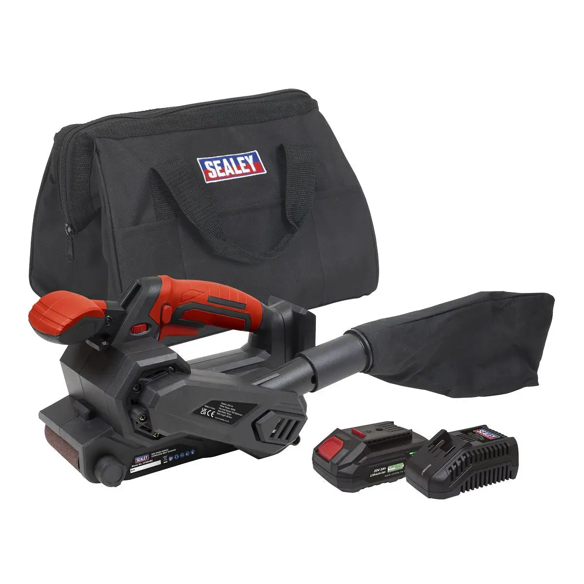 Sealey 20V 2Ah SV20 Series Cordless Belt Sander Kit  White Rose Tools