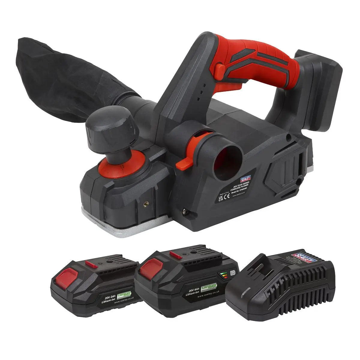 Sealey 20V SV20 Series Cordless Planer Kit - 2 Batteries  White Rose Tools