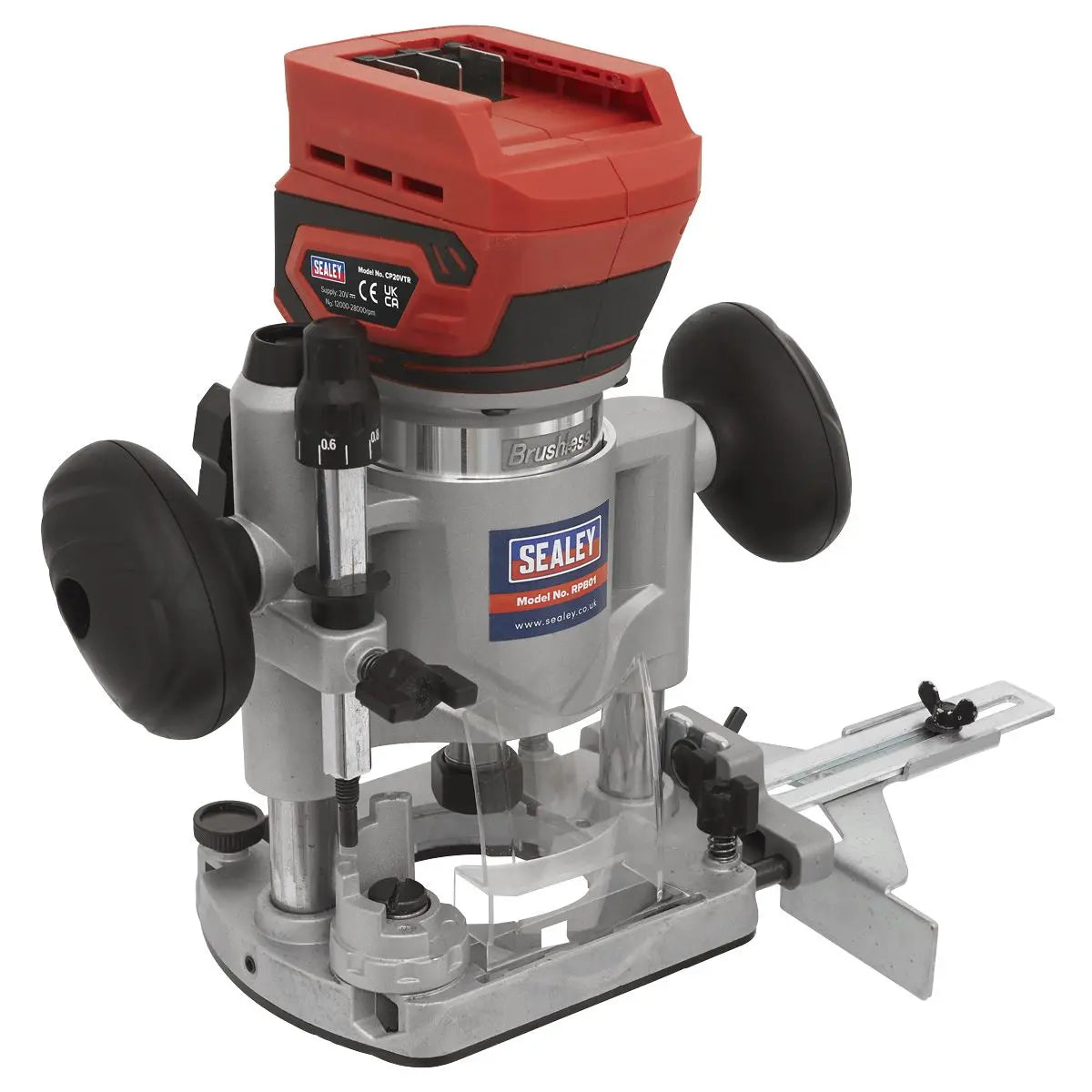 Sealey 20V SV20 Series Cordless Trimming Router Kit - 2 Batteries  White Rose Tools