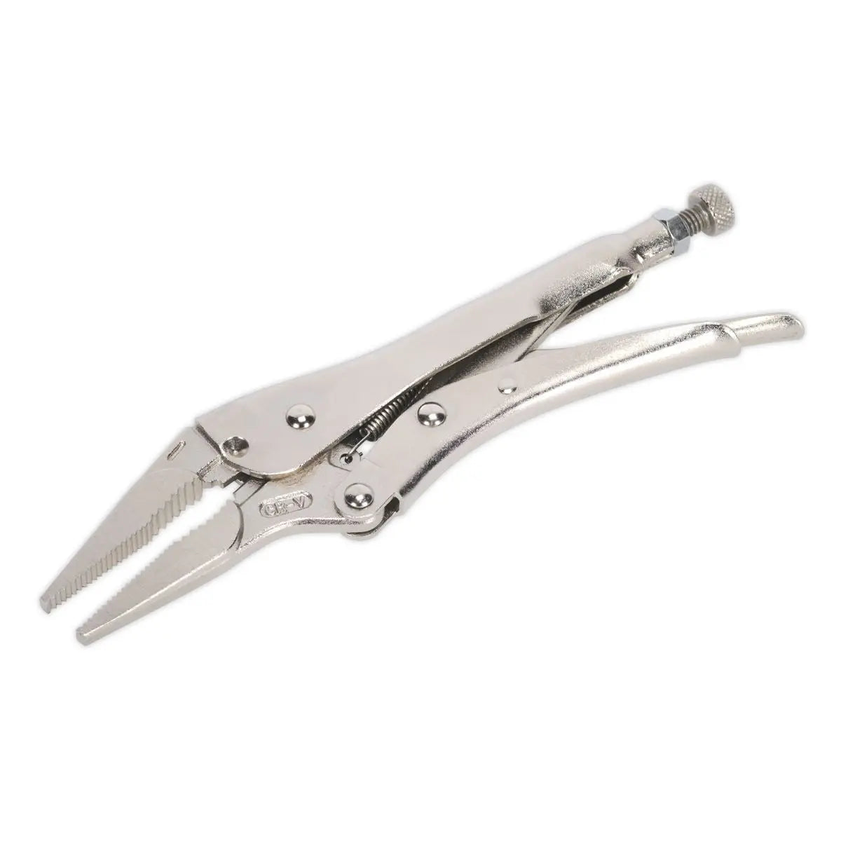 Sealey 210mm Long Nose Locking Pliers 0-60mm Capacity Mole Grip Spring Mechanism 