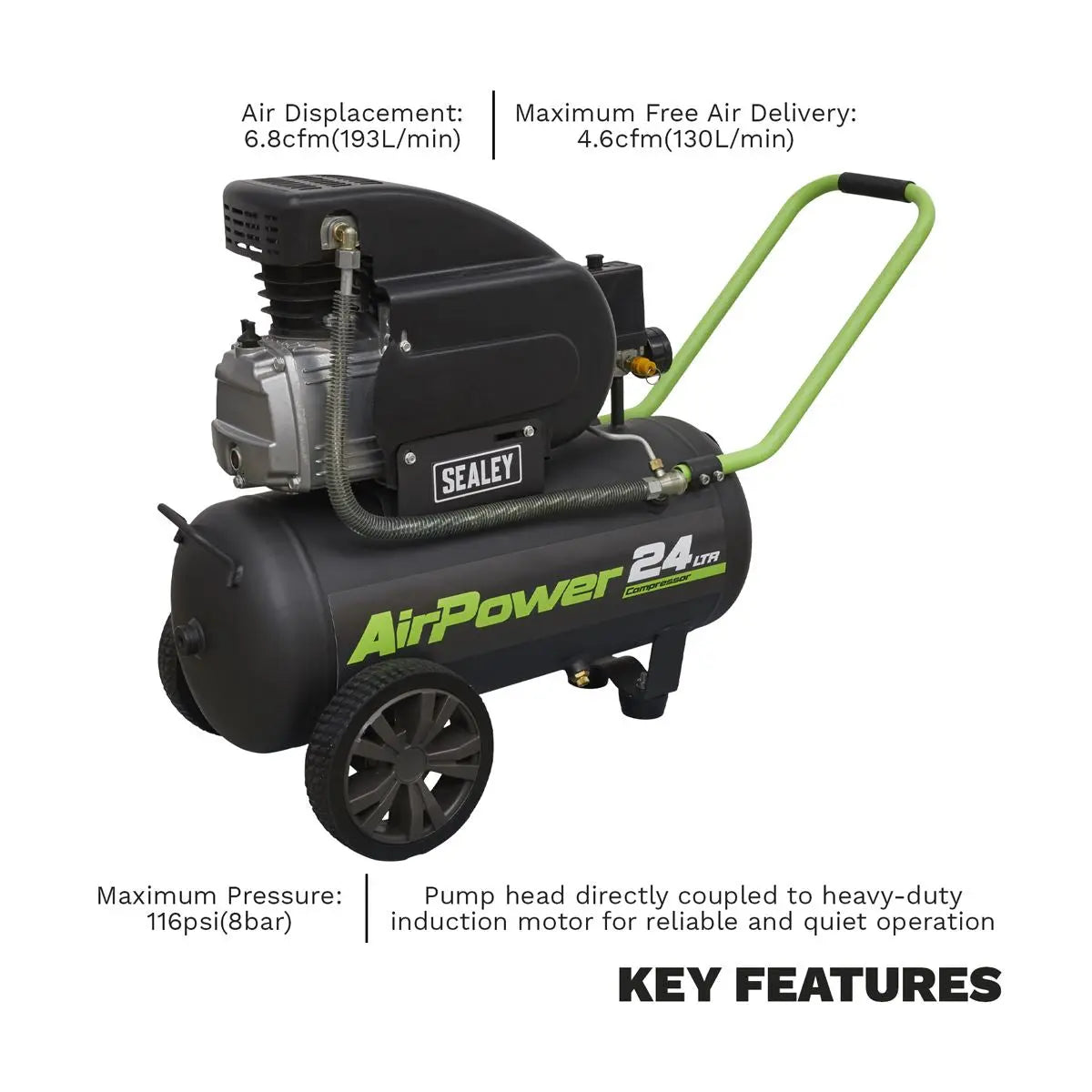 Sealey 24L Direct Drive Air Compressor 2hp 