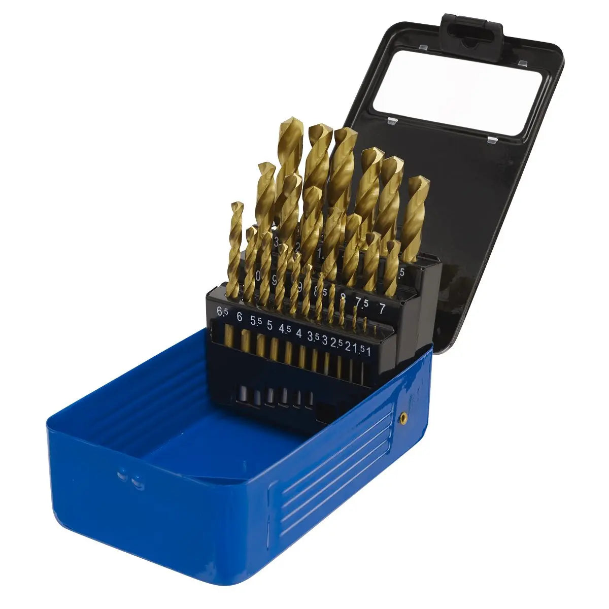 Sealey 25 Piece HSS Fully Ground Drill Bit Set 1-13mm DIN 338 Stainless Steel Copper 