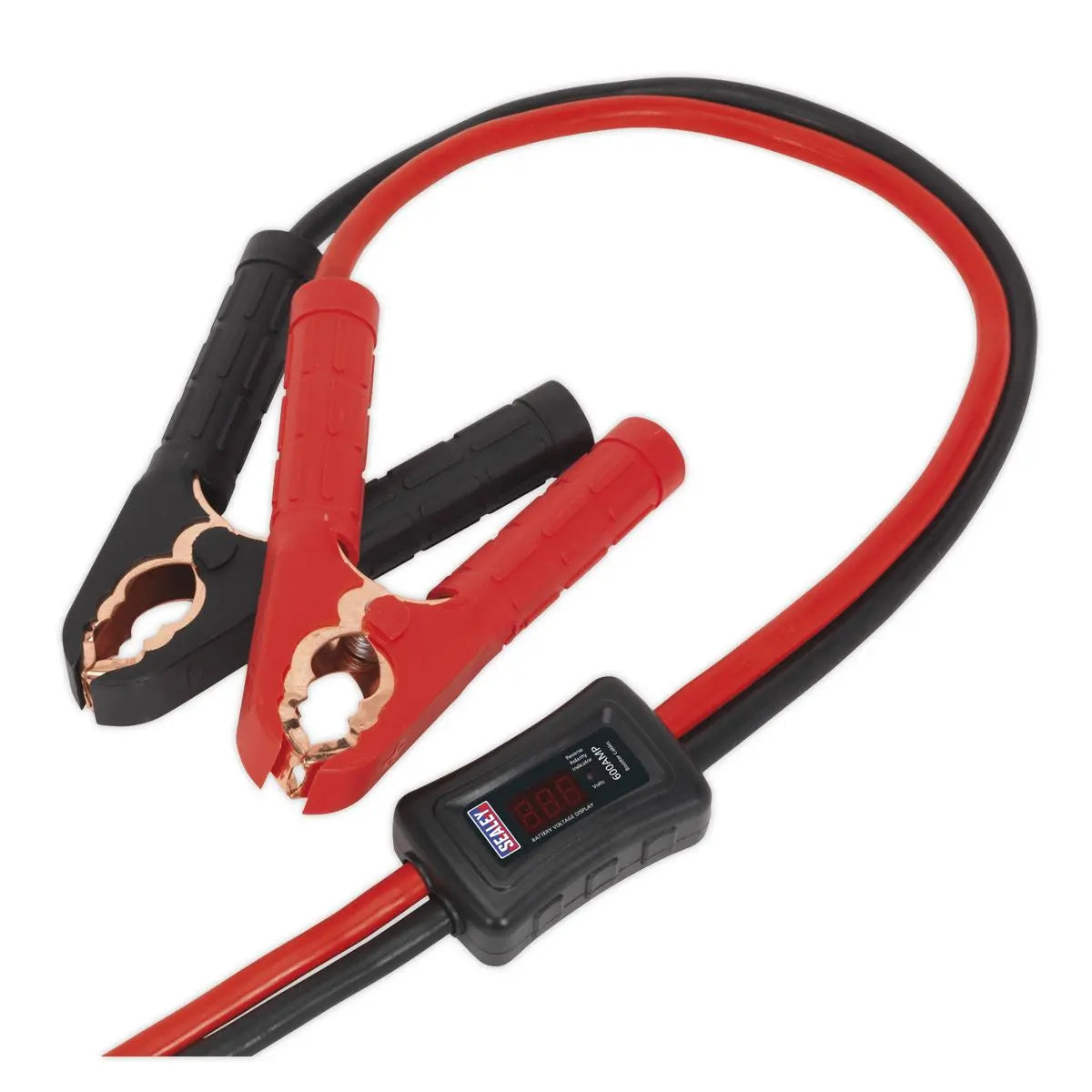 Sealey 25mm x 3.5m Booster Cables CCA 600A with Electronics Protection Case LED 