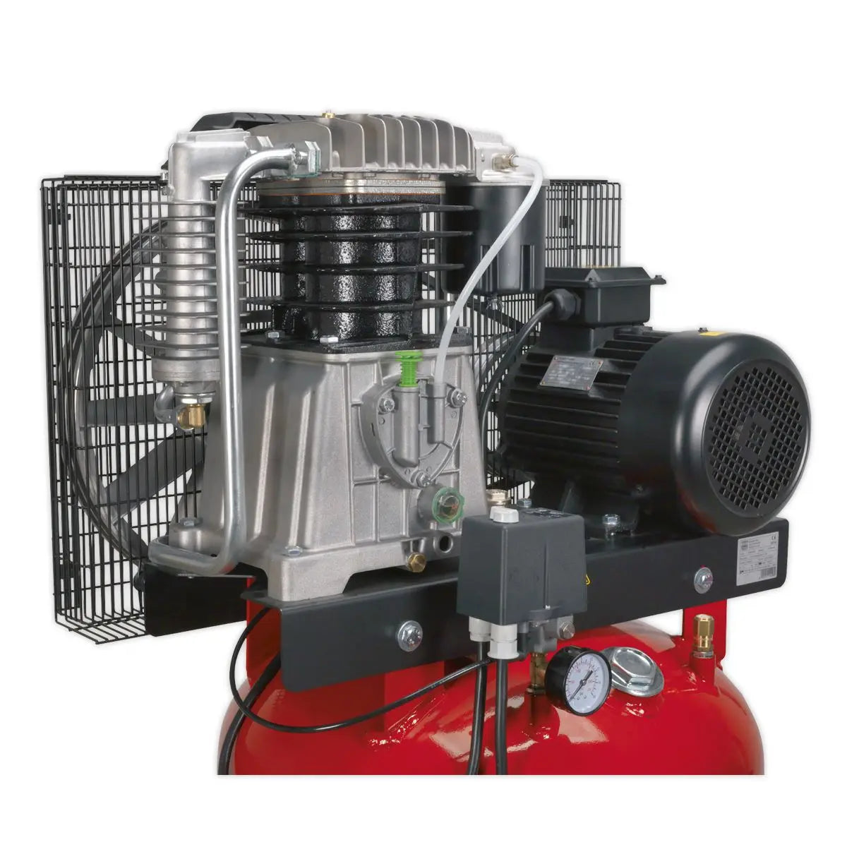 Sealey 270L Vertical Belt Drive Air Compressor with Cast Cylinders 7.5hp 3ph 2-Stage 
