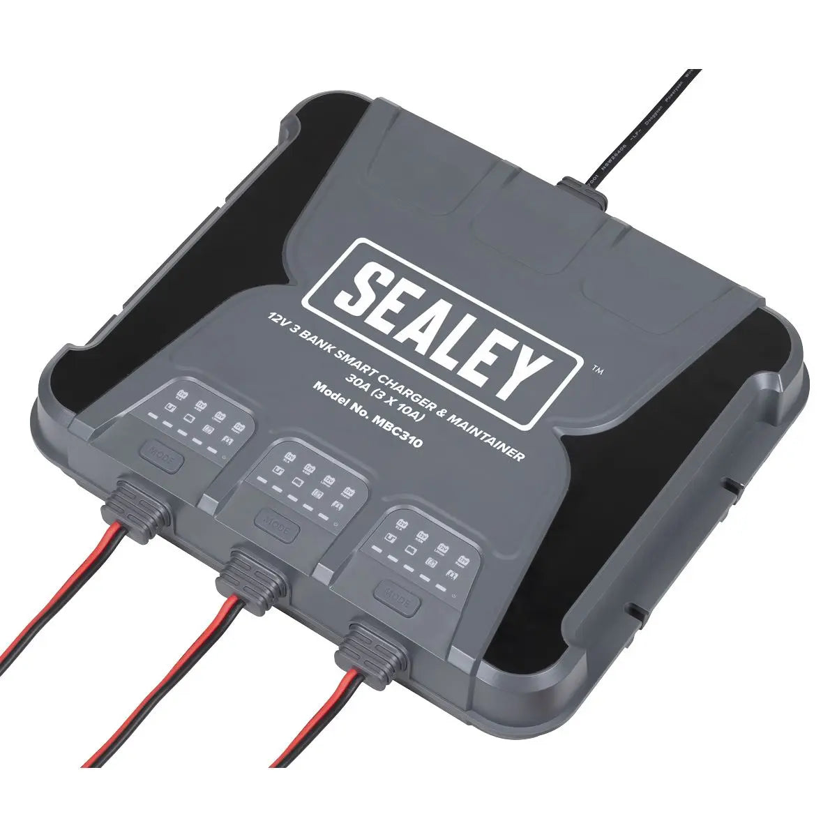 Sealey 3 Bank 12V Smart Charger & Maintainer 30A (3 x 10A)  White Rose Tools