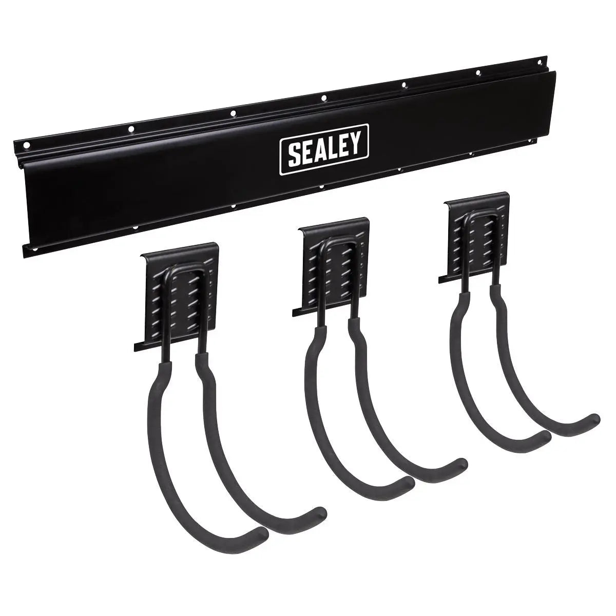 Sealey 3 Large Hook Storage Rail Wall Mounting  White Rose Tools