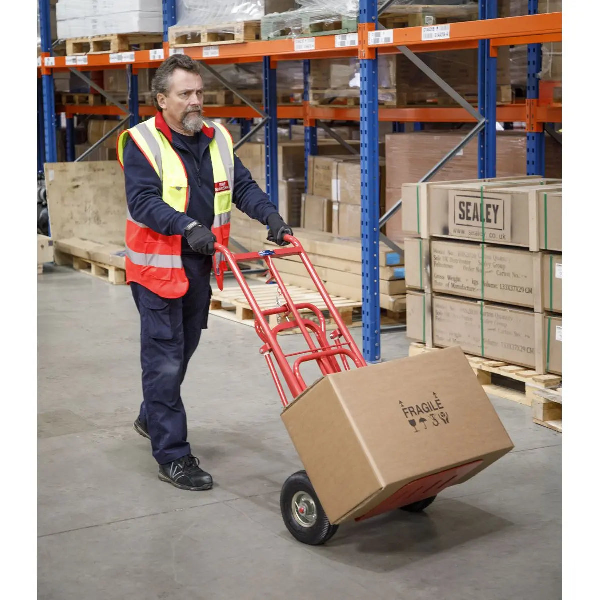Sealey 3-in-1 Sack Truck with Pneumatic Tyres 250kg Capacity 