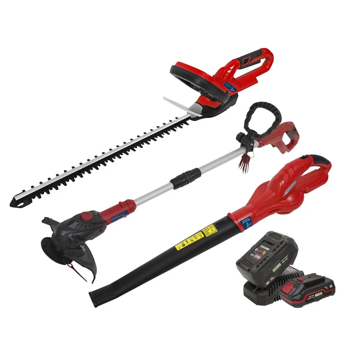 Sealey 3 x 20V SV20 Series Garden Power Tool Kit - 2 Batteries 