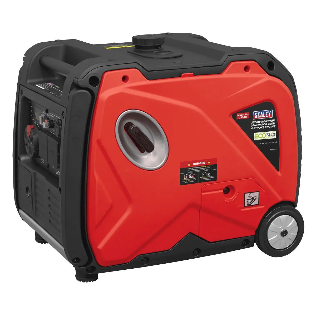 Sealey 3500W Inverter Generator 230V - 4-Stroke Engine  White Rose Tools