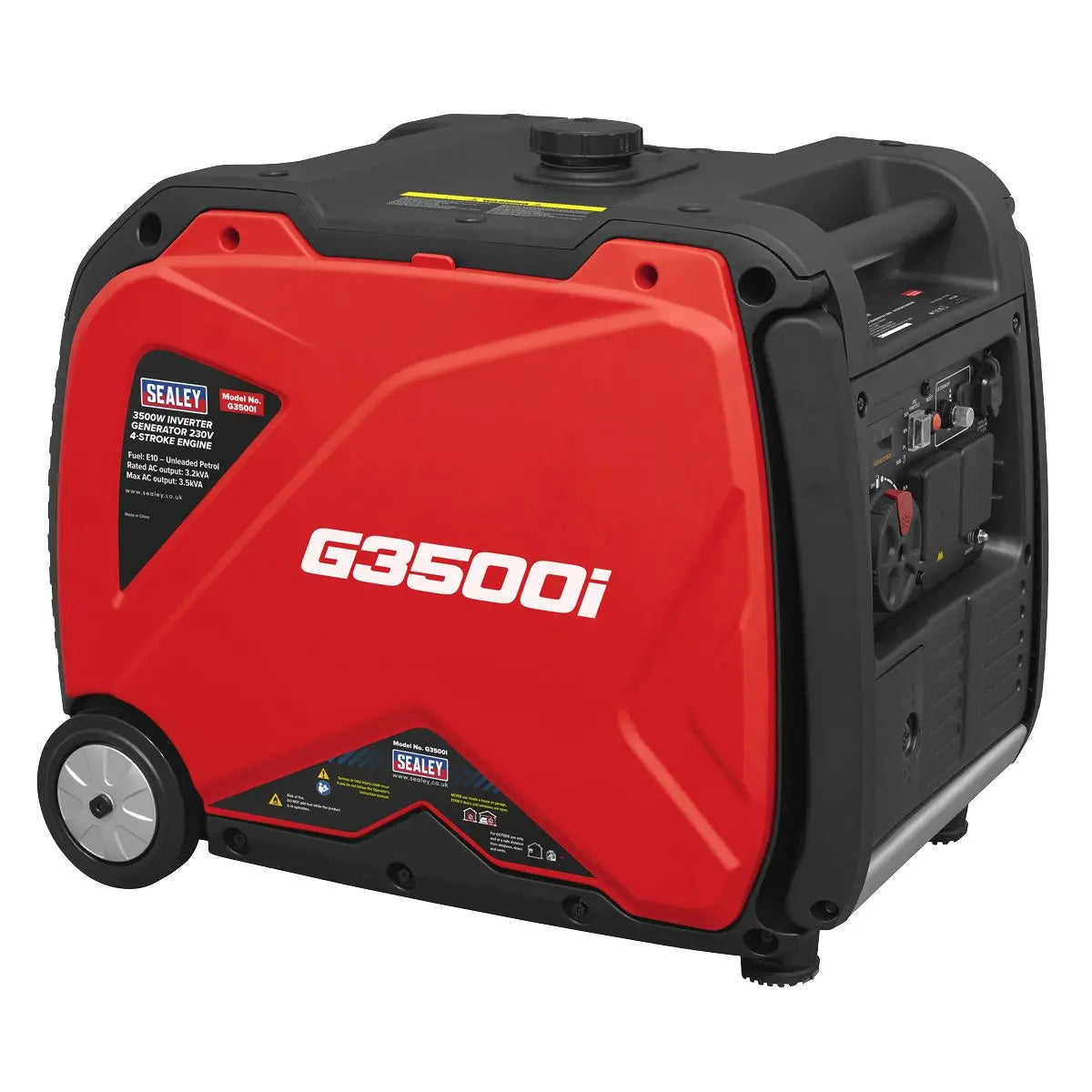 Sealey 3500W Inverter Generator 230V - 4-Stroke Engine  White Rose Tools