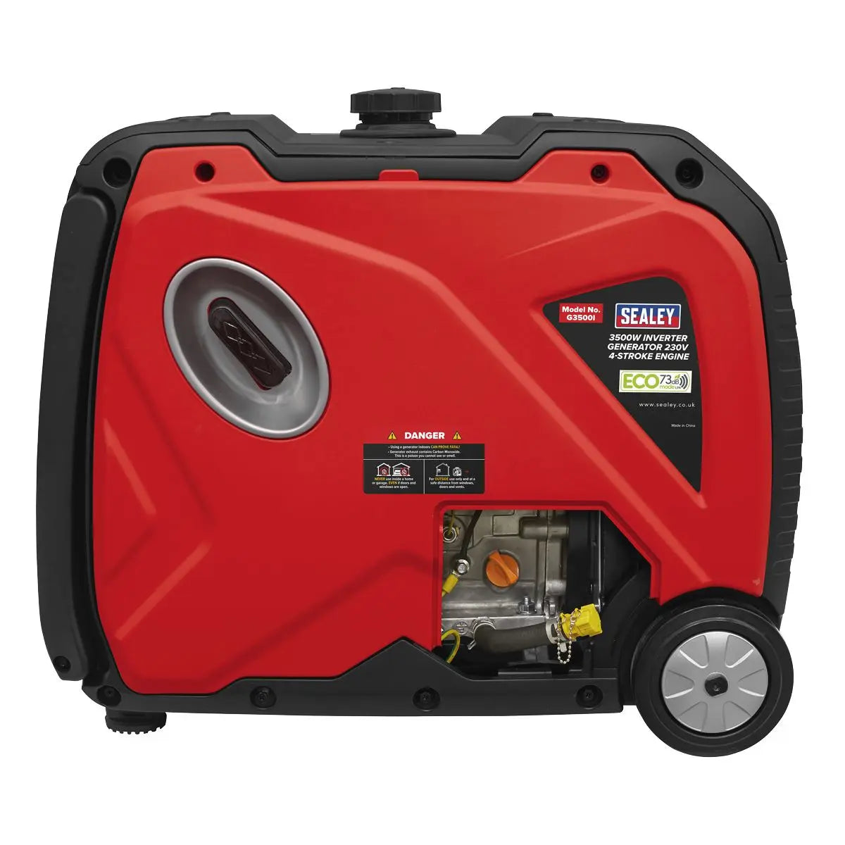 Sealey 3500W Inverter Generator 230V - 4-Stroke Engine  White Rose Tools