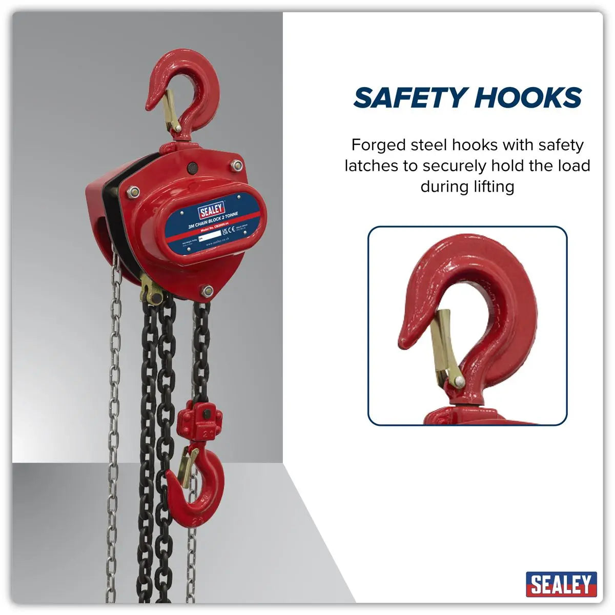 Sealey 3m Chain Block 2 Tonne  White Rose Tools