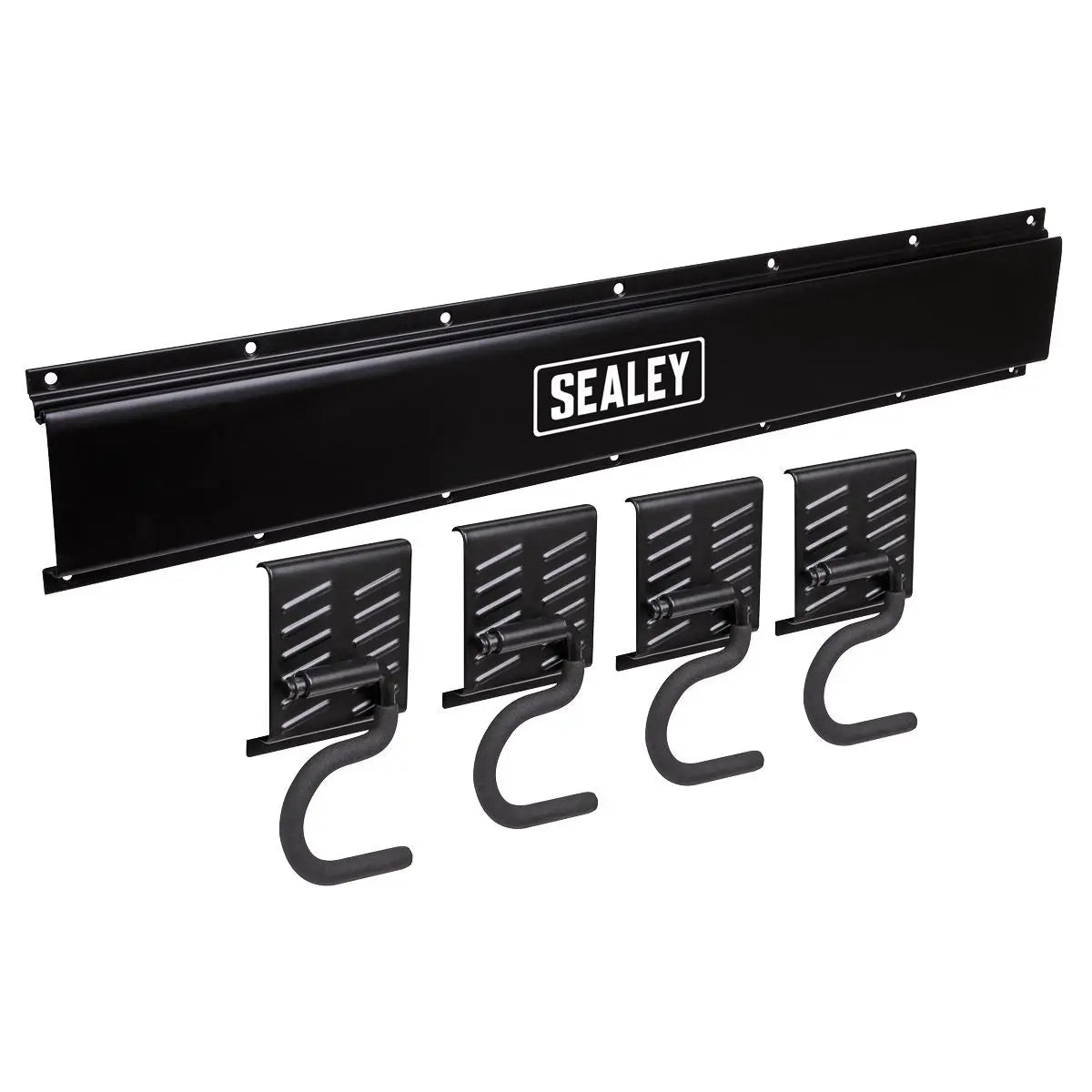 Sealey 4 Hook Storage Rail Wall Mounting  White Rose Tools