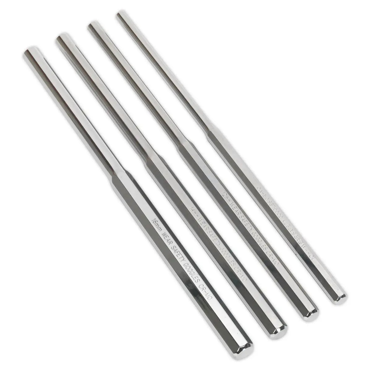 Sealey 4 Piece Extra Long Parallel Pin Punch Set Tool Roll Commercial Industrial 