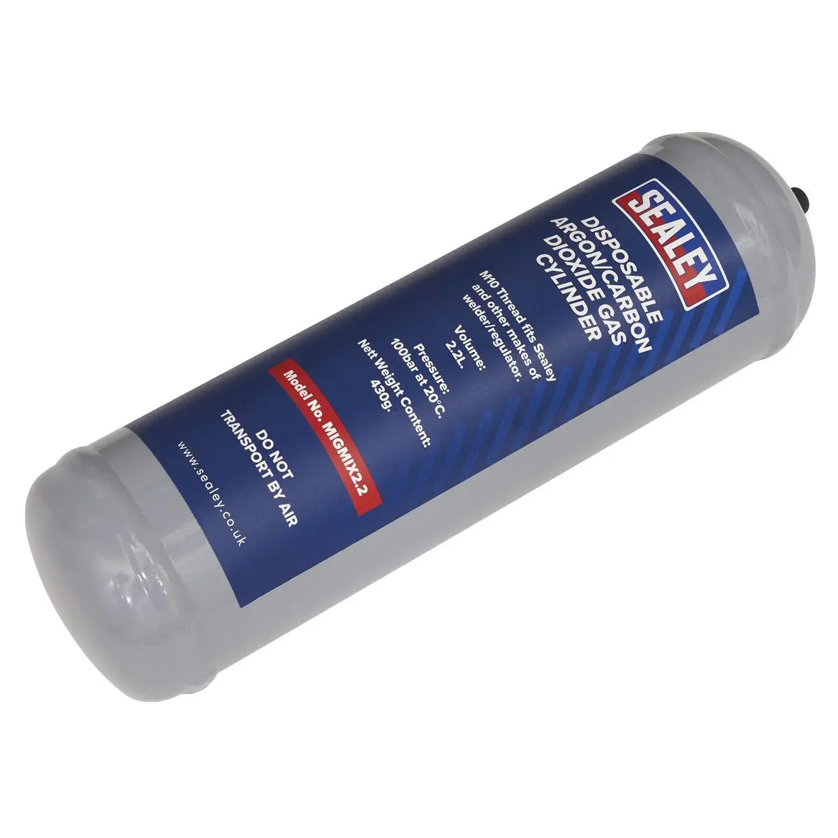 Sealey 430g 2.2L, Disposable Argon/Carbon Dioxide Gas Cylinder - Pack of 4  White Rose Tools
