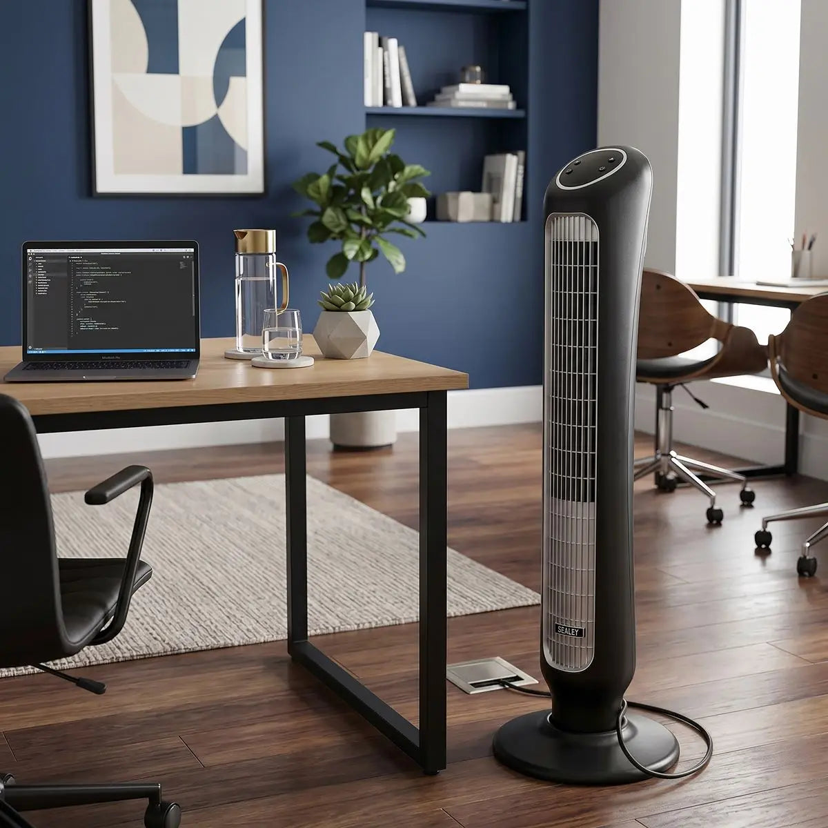 Sealey 43" Quiet High Performance Oscillating Tower Fan 230V  White Rose Tools