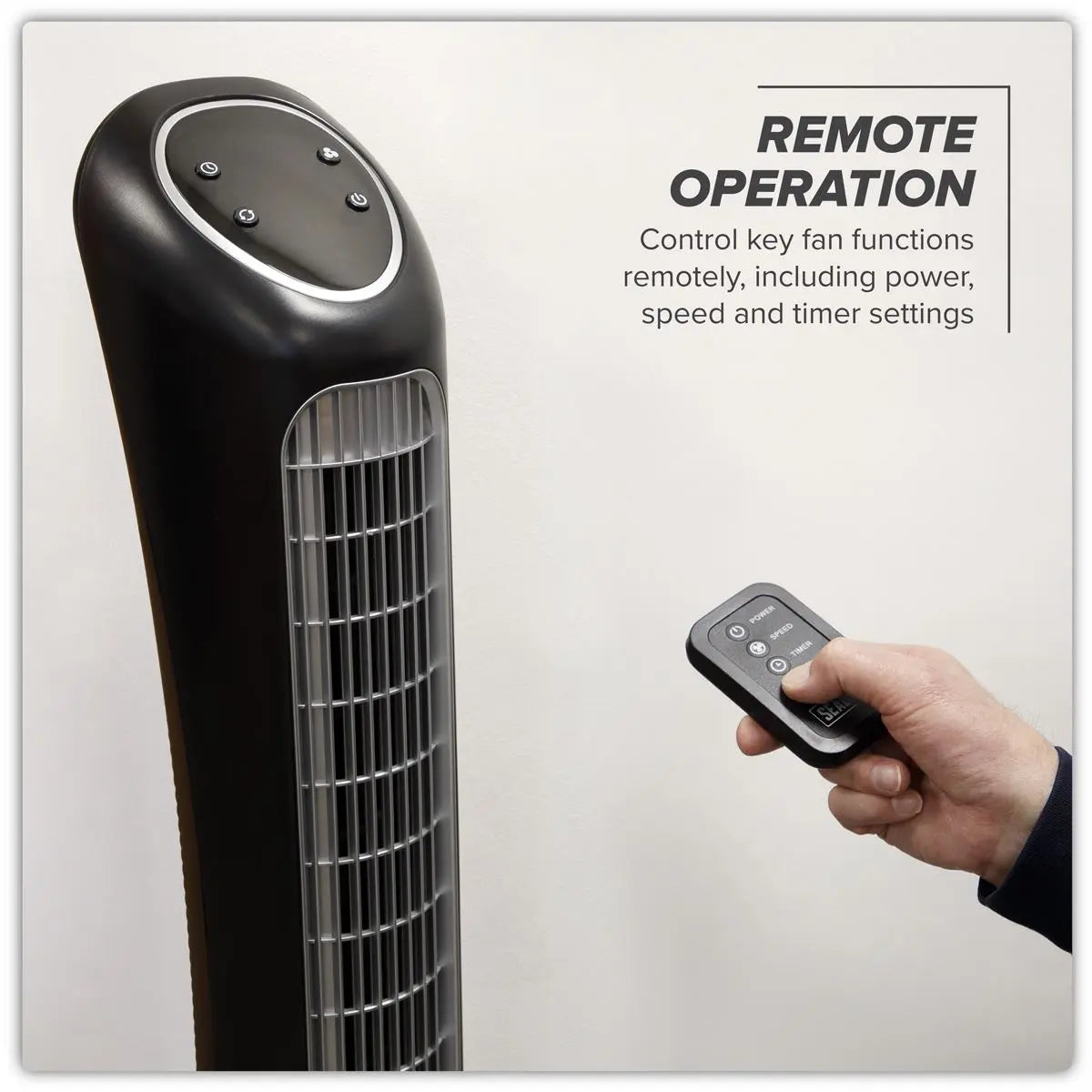 Sealey 43" Quiet High Performance Oscillating Tower Fan 230V  White Rose Tools