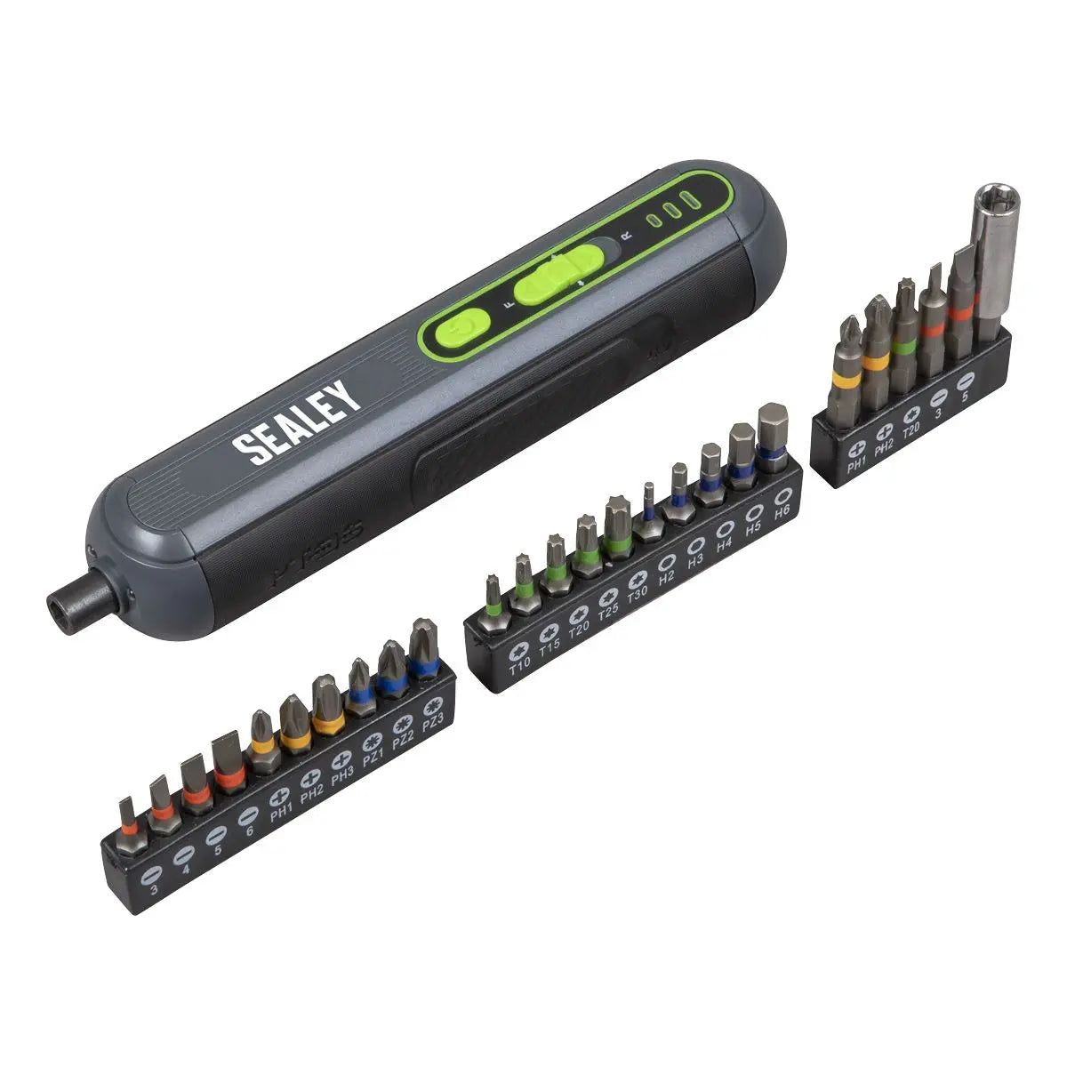 Sealey 4V Cordless Screwdriver with 25pc Bit Set  White Rose Tools
