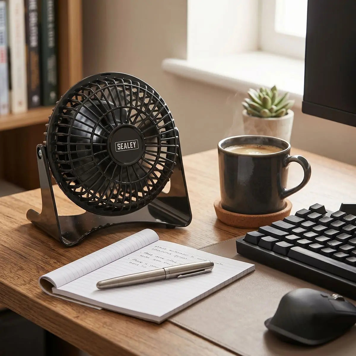 Sealey 4" Small Mini Desk Fan 230V  White Rose Tools