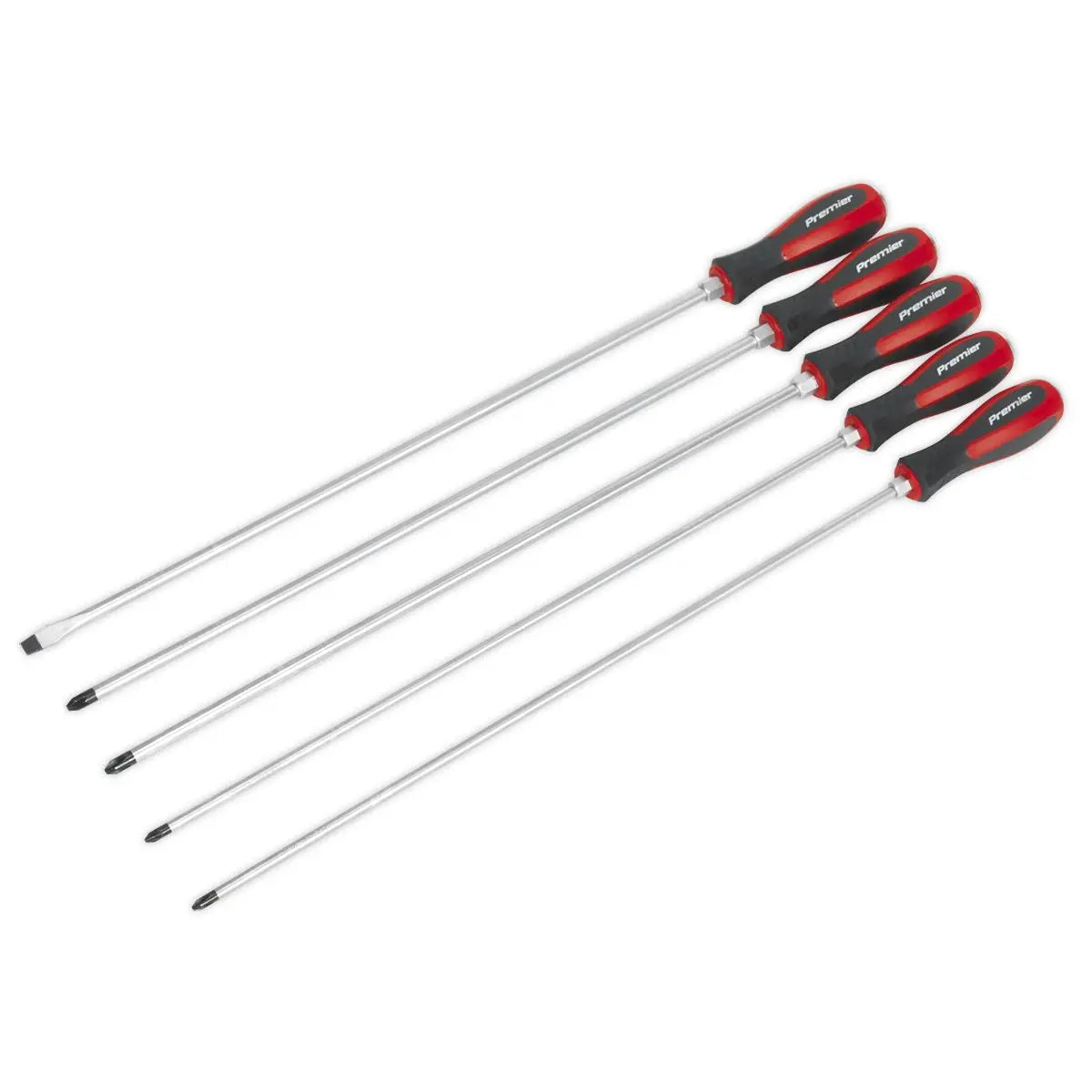 Sealey 5 Piece 450mm Hammer Thru Screwdriver Set Slotted Pozi 