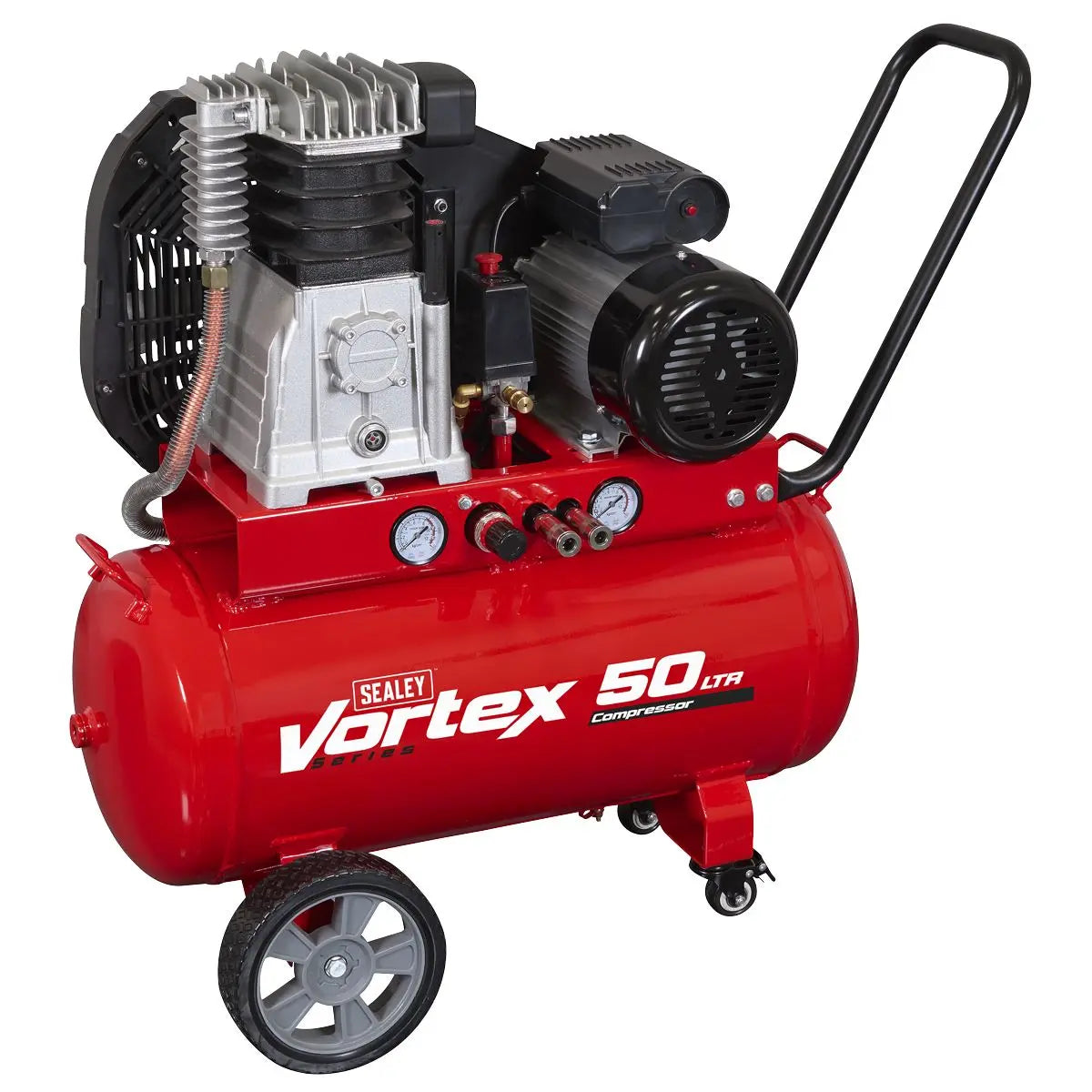 Sealey 50L Belt Drive Air Compressor with Cast Cylinders & Wheels 3hp 