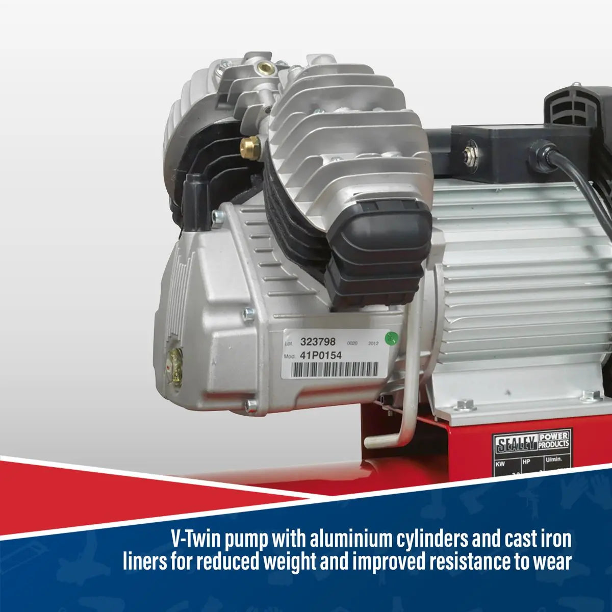 Sealey 50L V-Twin Direct Drive Air Compressor 3hp 