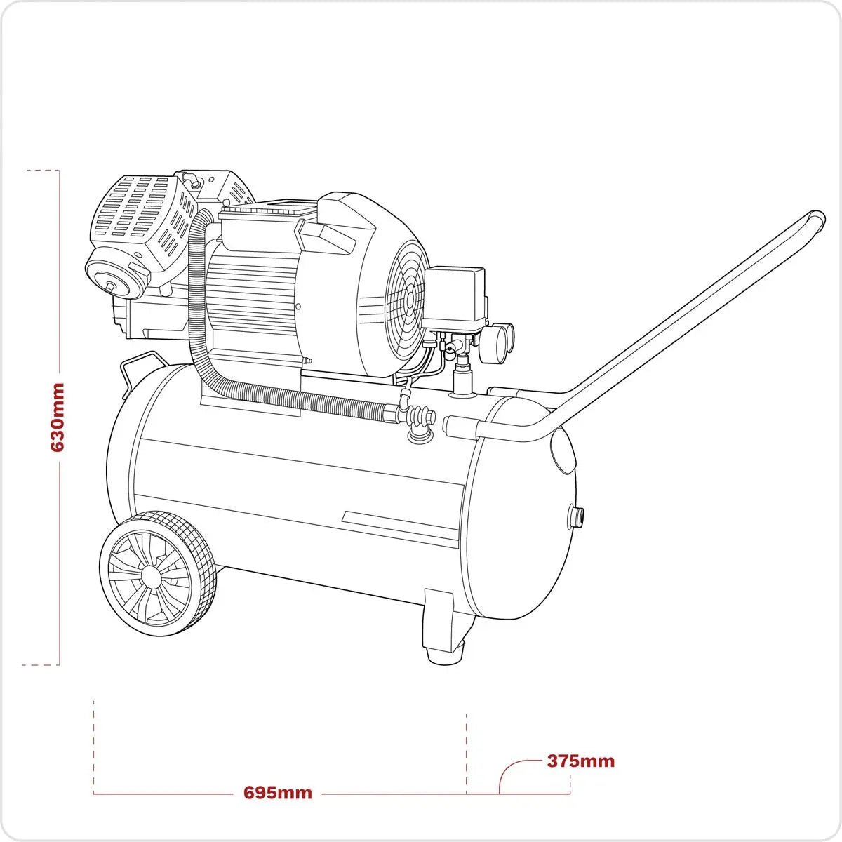 Sealey 50L V-Twin Direct Drive Air Compressor 3hp 