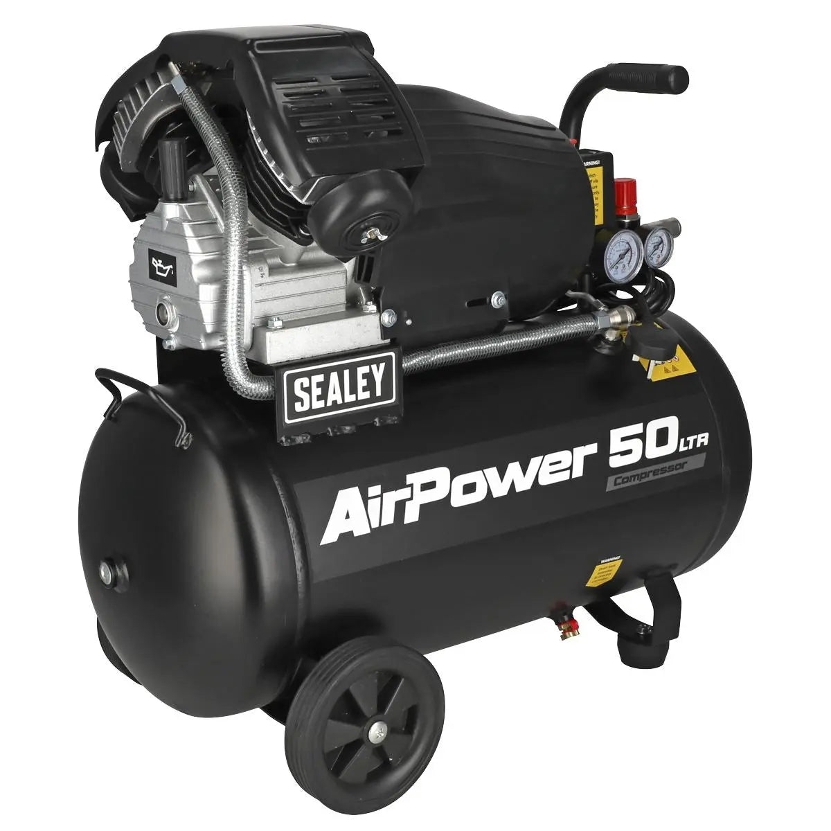 Sealey 50L V-Twin Direct Drive Air Compressor 3hp  White Rose Tools