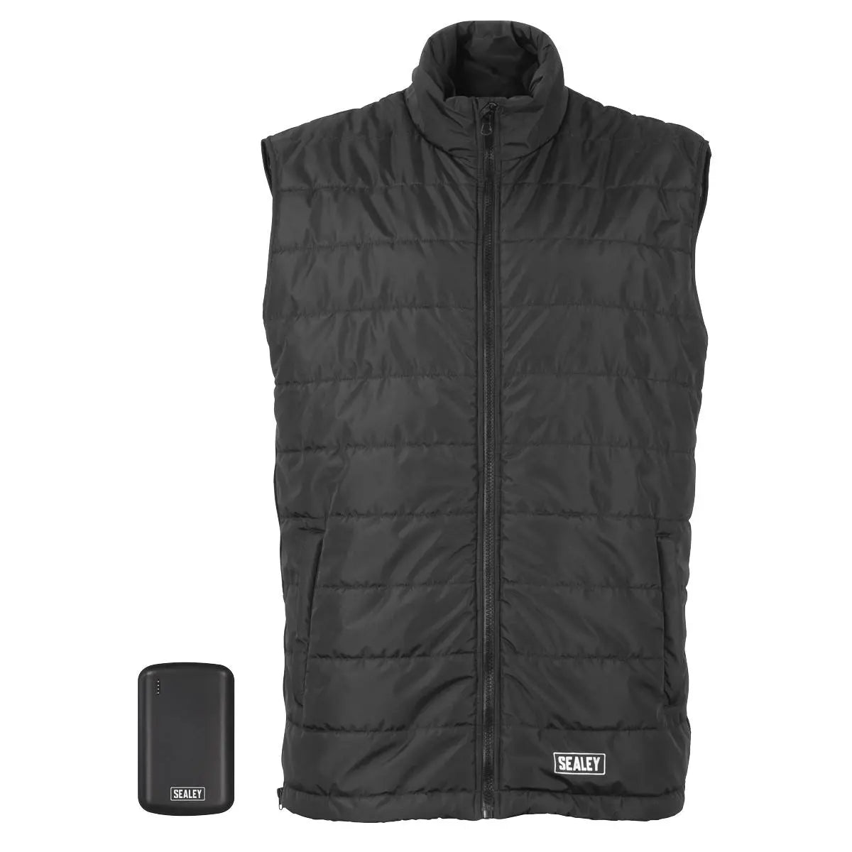 Sealey 5V Heated Puffy Gilet with Power Bank - 44" to 52" Chest  White Rose Tools