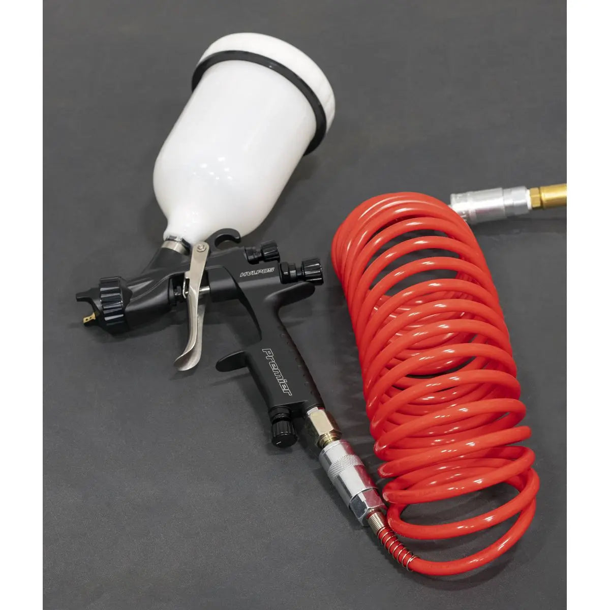 Sealey 5m Coiled Air Hose Quick Release 5mm Diameter Fittings Couplings 