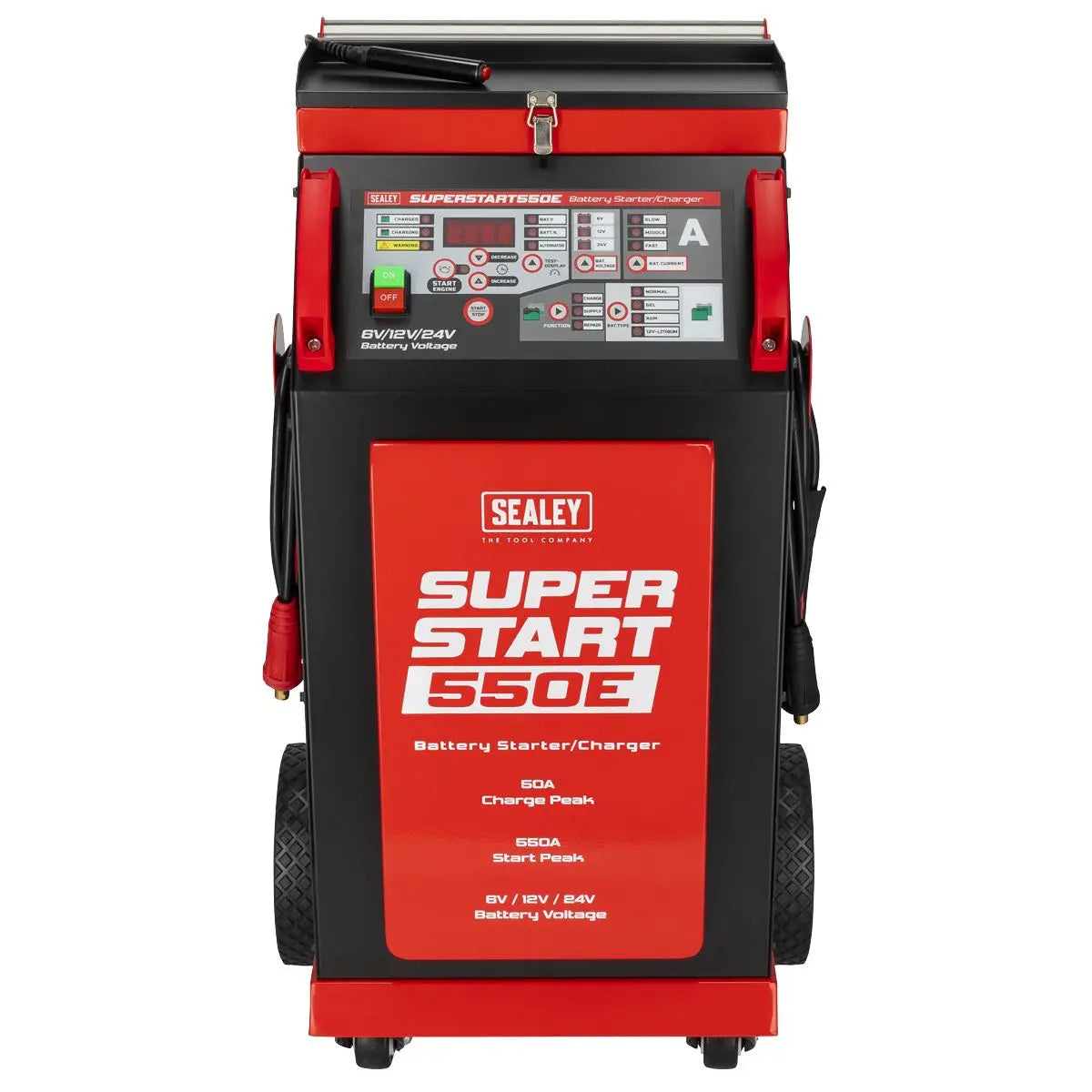 Sealey 6/12/24V Battery Starter/Charger 550A  White Rose Tools