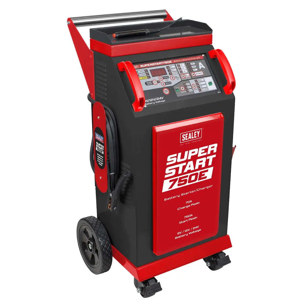 Sealey 6/12/24V Battery Starter/Charger 750A  White Rose Tools