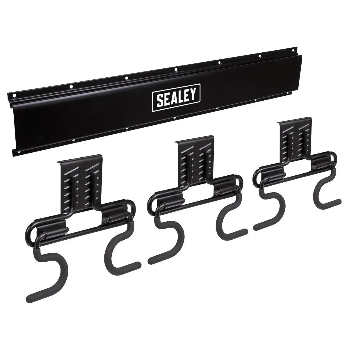 Sealey 6 Hook Storage Rail Wall Mounting  White Rose Tools