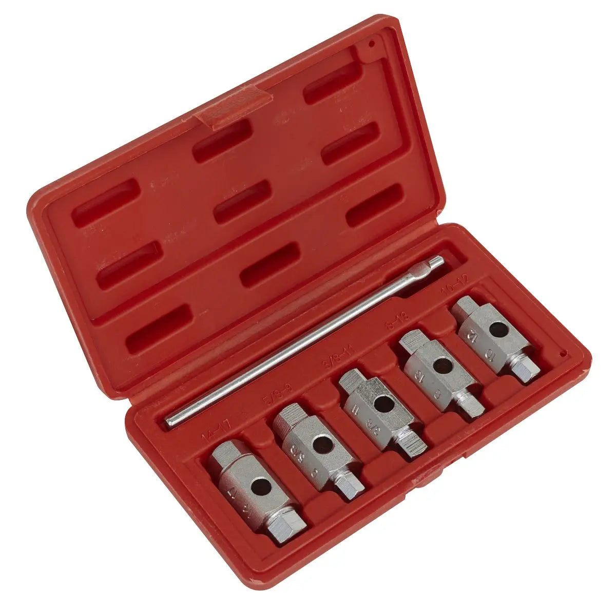 Sealey 6 Piece Double End Drain Key Set Engine Gearbox Sump Plug in Case 