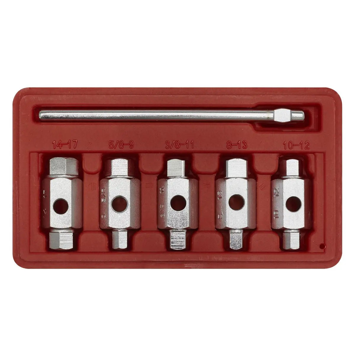 Sealey 6 Piece Double End Drain Key Set Engine Gearbox Sump Plug in Case 