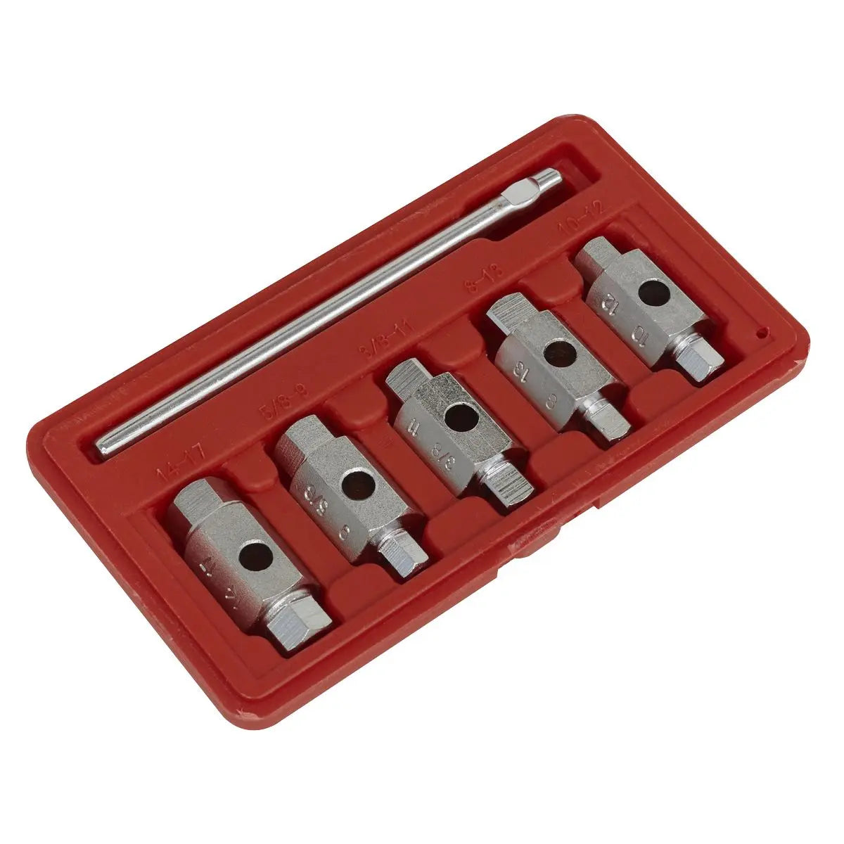 Sealey 6 Piece Double End Drain Key Set Engine Gearbox Sump Plug in Case 