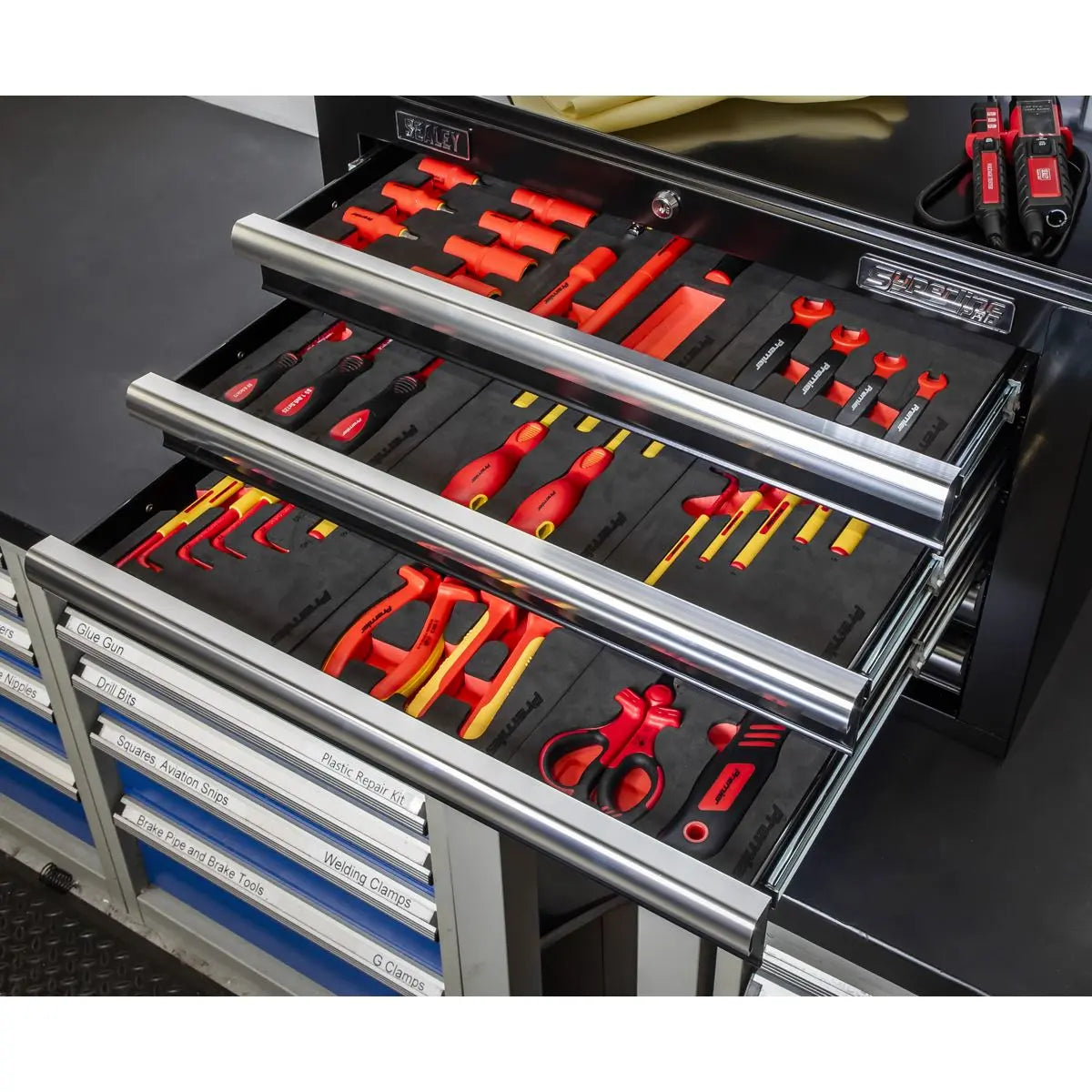 Sealey 63pc Insulated Tool Kit with 5 Drawer Topchest  White Rose Tools