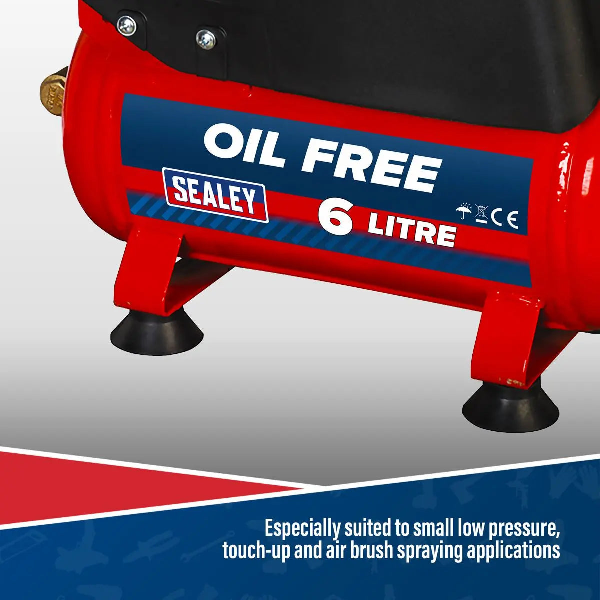 Sealey 6L Oil Free Belt Drive Air Compressor 1.5hp 