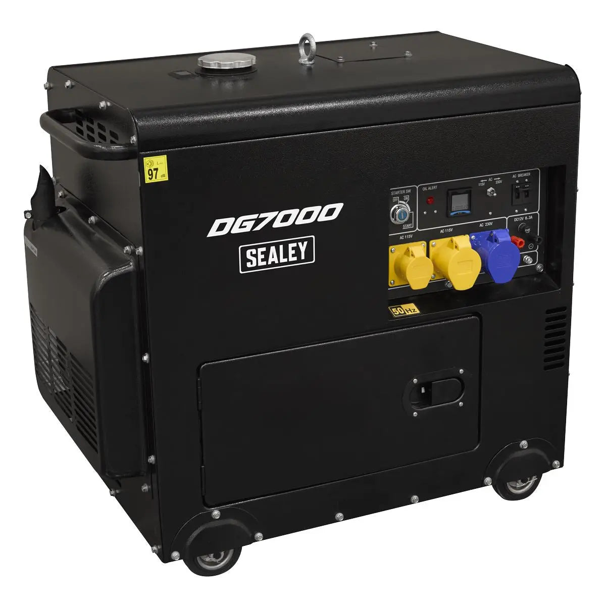 Sealey 7000W Diesel Generator 4-Stroke Engine 110/230V  White Rose Tools