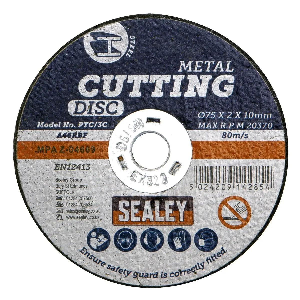 Sealey 75 x 2mm Cutting Disc 10mm Bore - Pack of 10  White Rose Tools