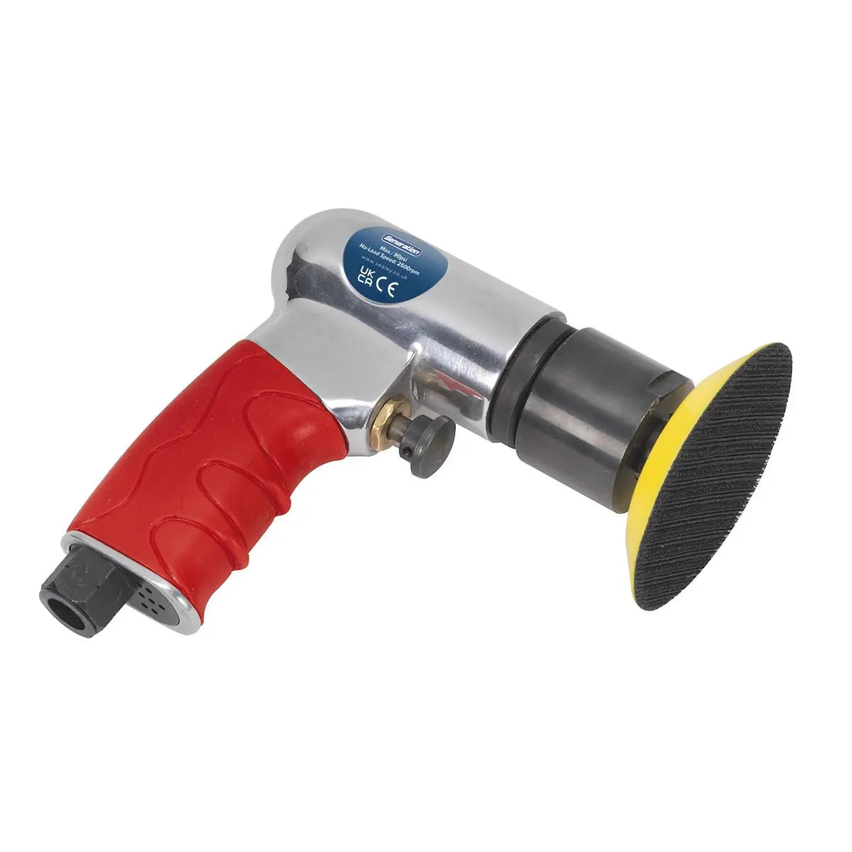 Sealey 75mm Mini Air Polisher 1/4" BSP Hook & Loop Buffing Polishing 