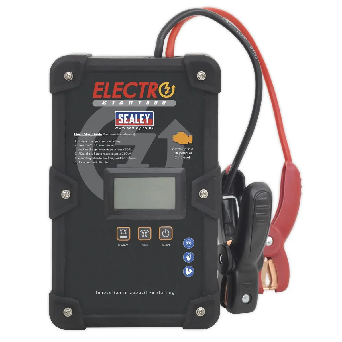 Sealey 800A 12V Electrostart Batteryless Jump Pack Power Start Portable Car Starter 