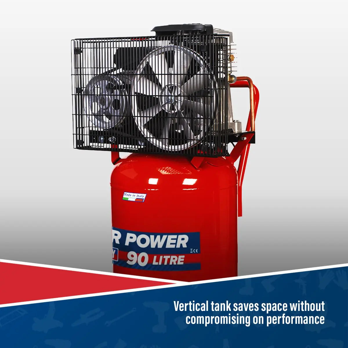 Sealey 90L Belt Drive Vertical Compressor 3hp 