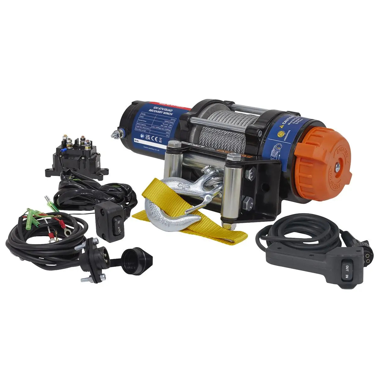 Sealey ATV/Quad Recovery Winch 1135kg (2500lb) Line Pull 12V 