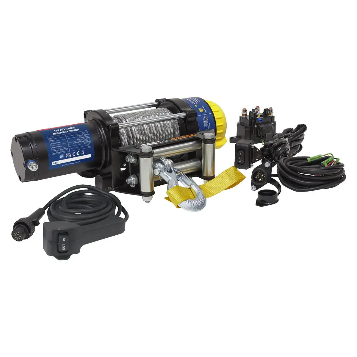 Sealey ATV/Quad Recovery Winch 2040kg (4500lb) Line Pull 12V  White Rose Tools